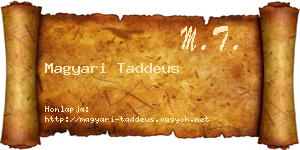 Magyari Taddeus névjegykártya